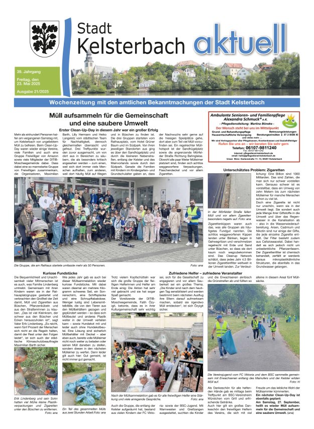 Kelsterbach aktuell Titelblatt 21/2025