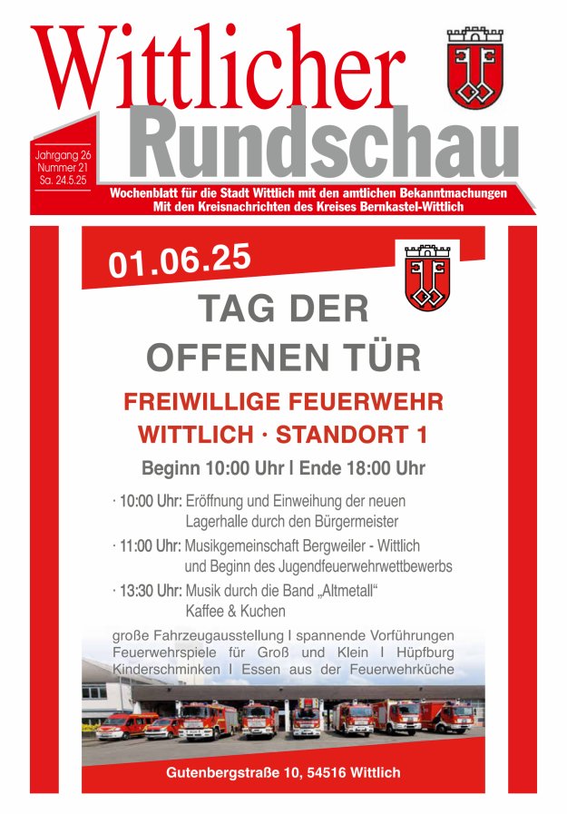 Wittlicher Rundschau Titelblatt 21/2025