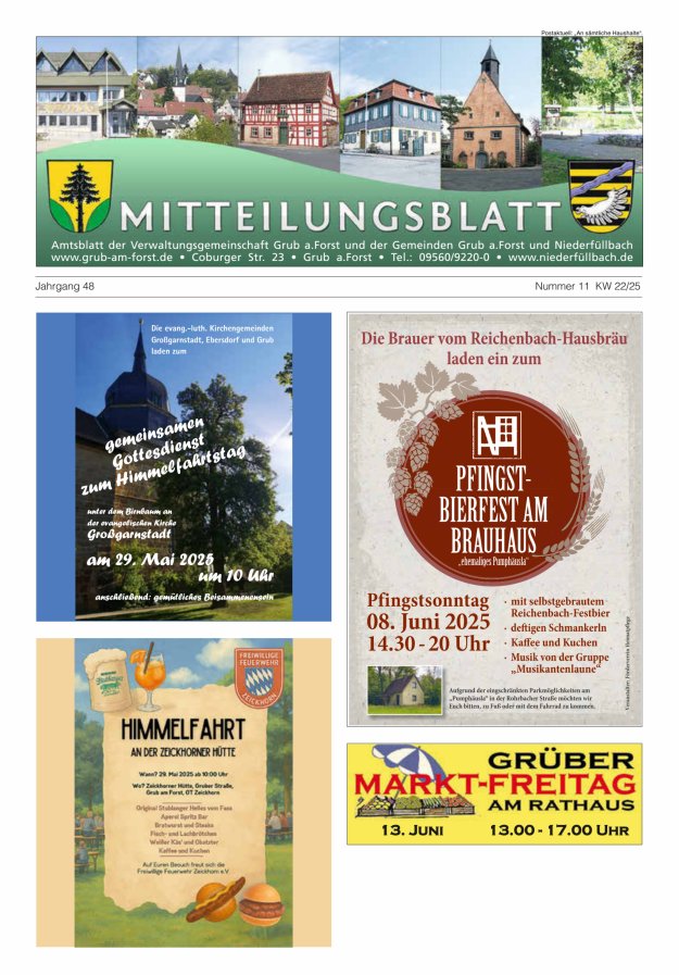 Amts- und Mitteilungsblatt der VGem Grub a.Forst Titelblatt 11/2025