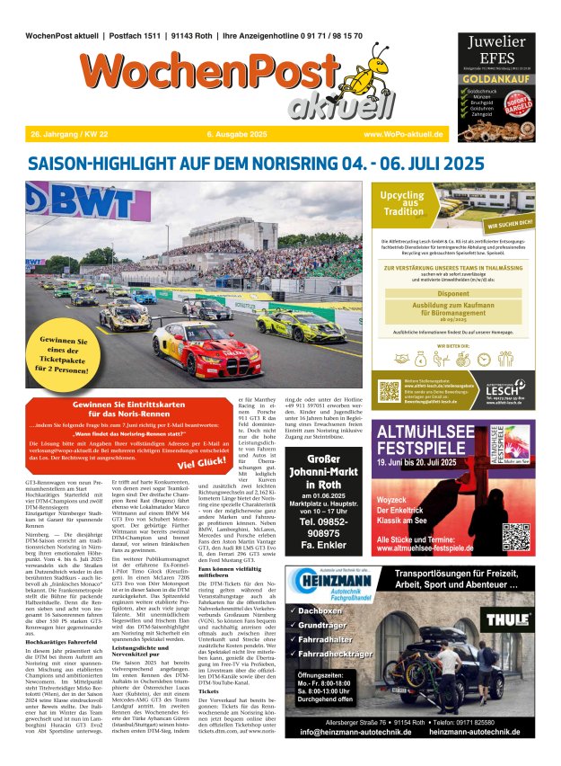 Wochenpost aktuell Titelblatt 06/2025