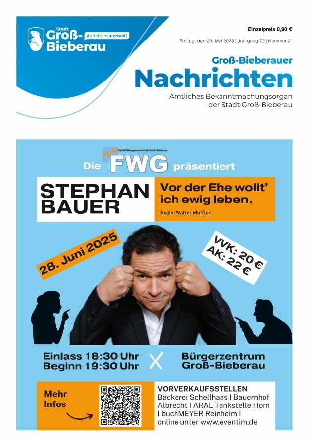 Groß-Bieberauer Nachrichten Titelblatt 21/2025