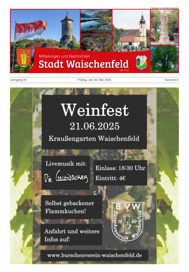 Stadt Waischenfeld - Mitteilungen und andere Nachrichten Titelblatt 05/2025