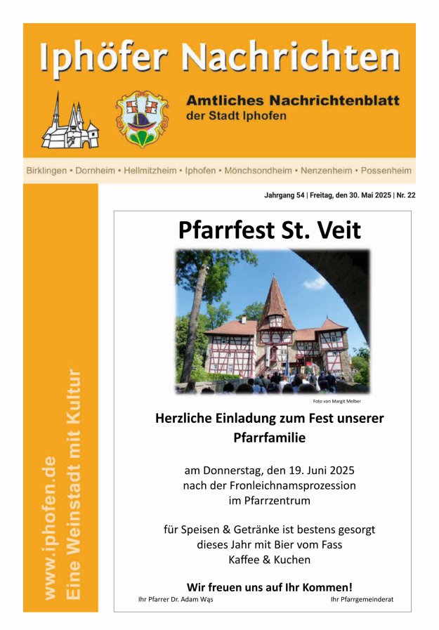 Iphöfer Nachrichten Titelblatt 22/2025