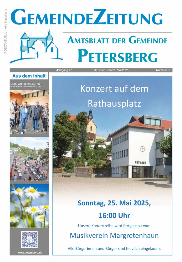Amtsblatt Blickpunkt Petersberg Titelblatt 21/2025
