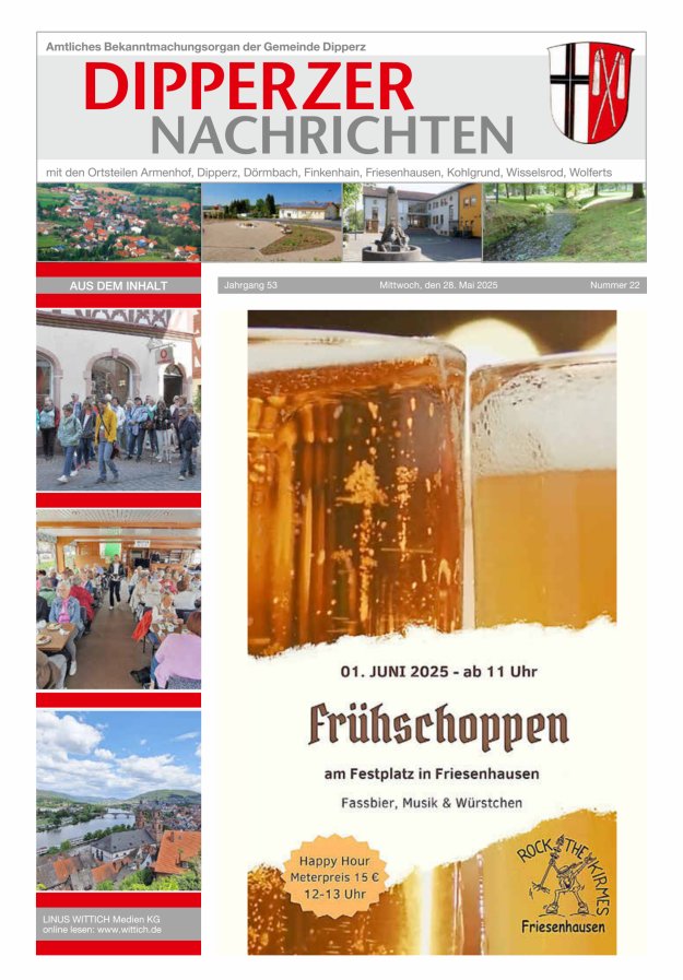 Dipperzer Nachrichten Titelblatt 22/2025