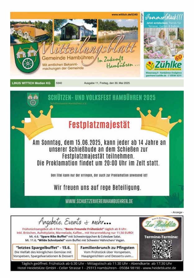 Mitteilungsblatt der Gemeinde Hambühren Titelblatt 11/2025