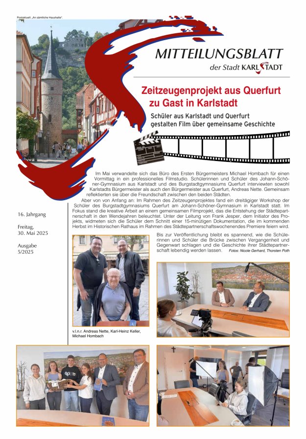 Mitteilungsblatt Karlstadt Titelblatt 05/2025