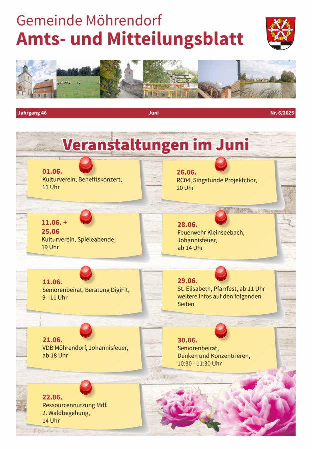 Amts- und Mitteilungsblatt Gemeinde Möhrendorf Titelblatt 06/2025