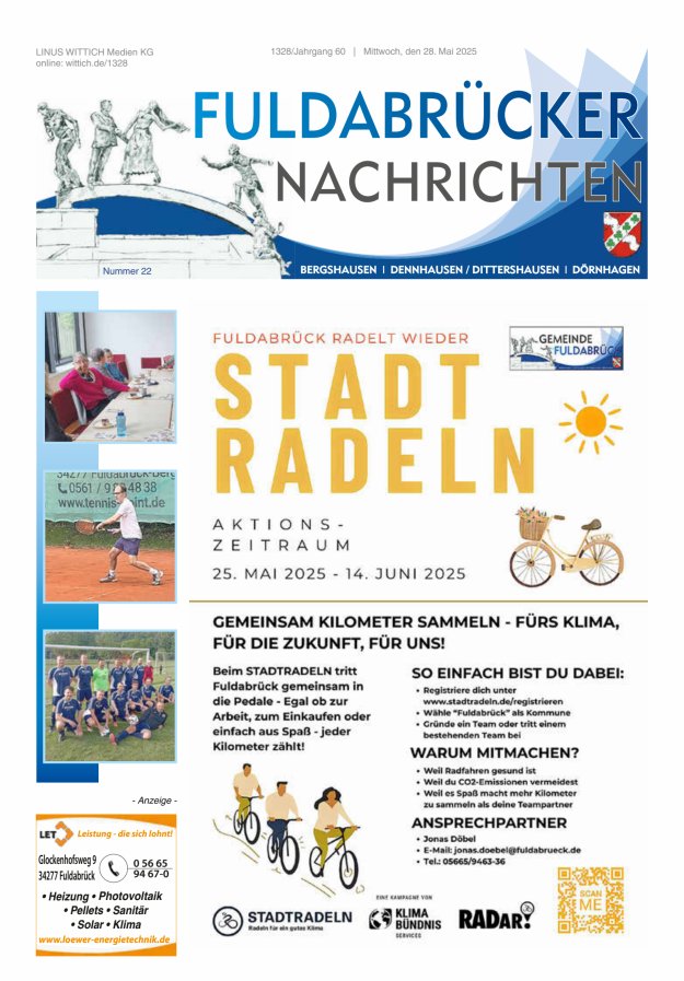 Fuldabrücker Nachrichten Titelblatt 22/2025