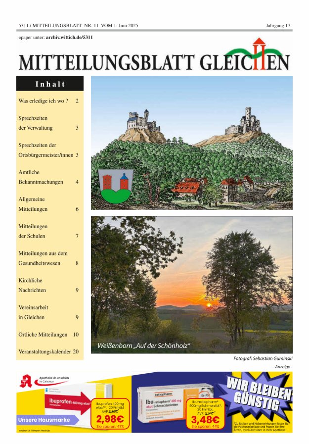 Mitteilungsblatt Gleichen Titelblatt 11/2025
