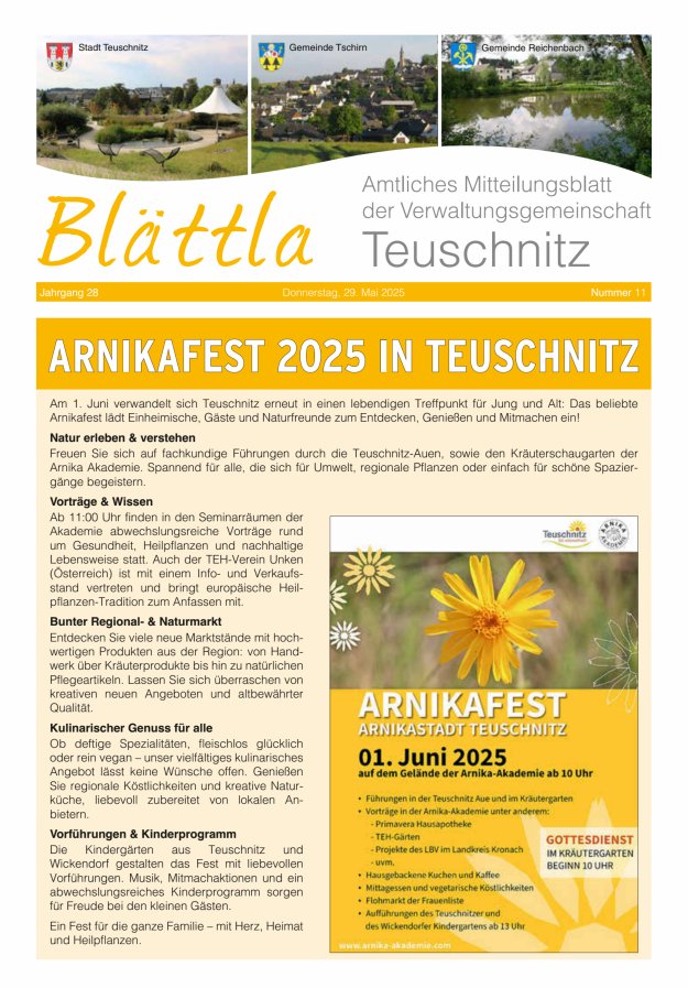 VG-Nachrichten Teuschnitz Titelblatt 11/2025