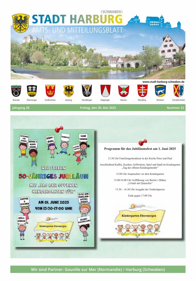 Amts- und Mitteilungsblatt der Stadt Harburg Titelblatt 22/2025