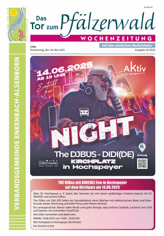 Das Tor zum Pfälzer Wald - VG Enkenbach-Alsenborn Titelblatt 22/2025