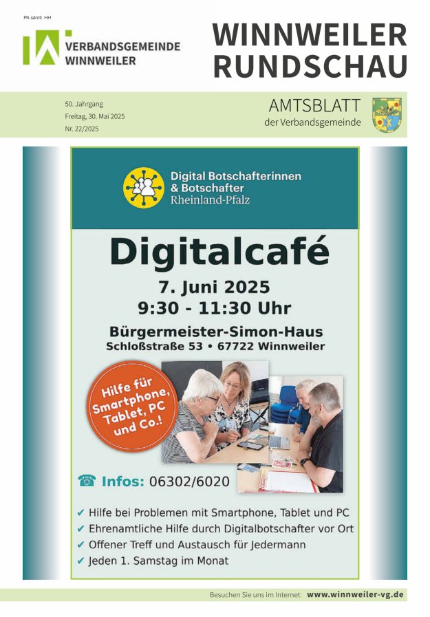 Winnweiler Rundschau Titelblatt 22/2025