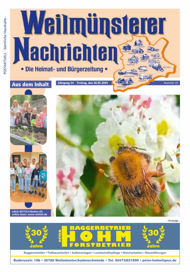 Weilmünsterer Nachrichten Titelblatt 22/2025