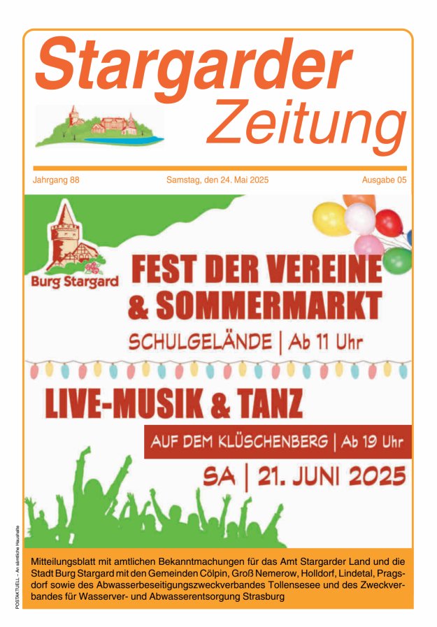Stargarder Zeitung Titelblatt 05/2025
