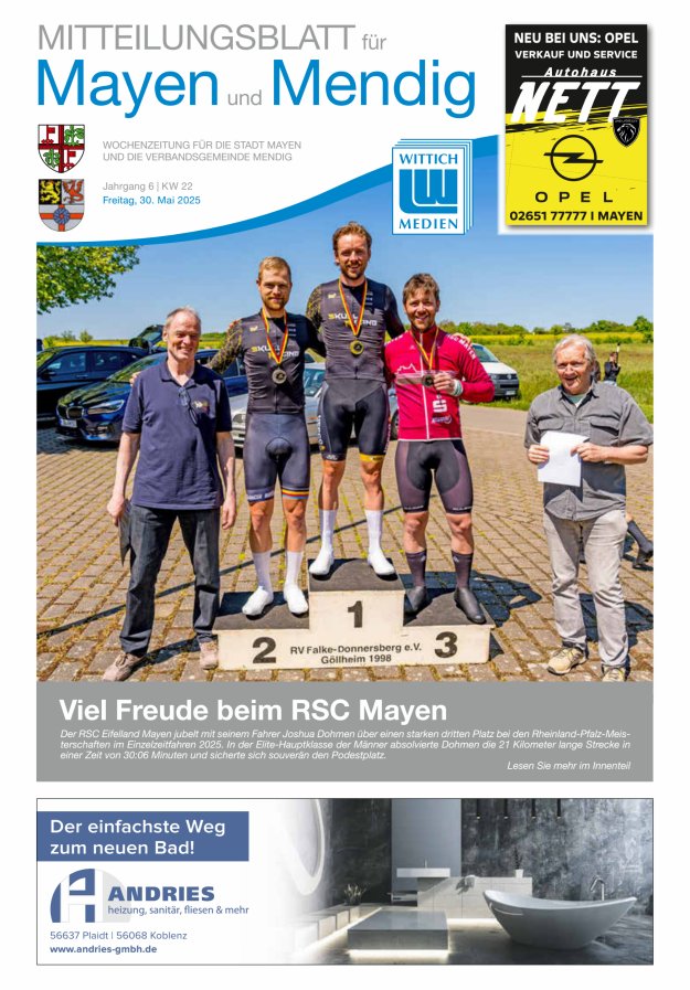 Mitteilungsblatt für Mayen und Mendig Titelblatt 22/2025