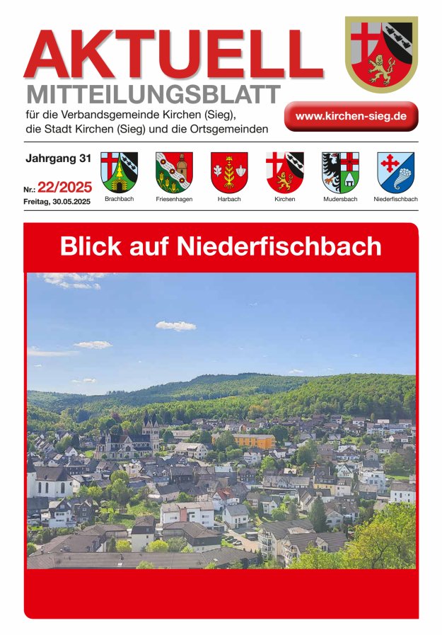 Aktuell - Mitteilungsblatt für die VG Kirchen (Sieg) Titelblatt 22/2025