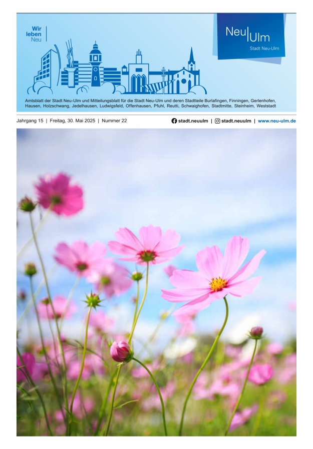 Amtsblatt der Stadt Neu-Ulm und Mitteilungsblatt für die Stadt Neu-Ulm Titelblatt 22/2025