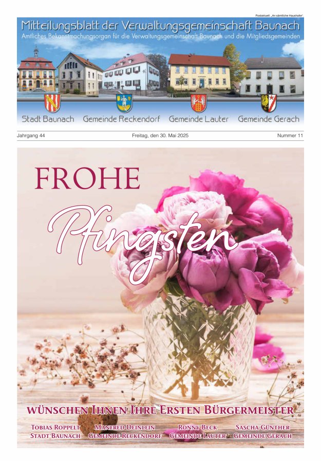 Mitteilungsblatt Verwaltungsgemeinschaft Baunach Titelblatt 11/2025