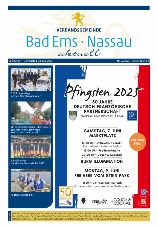 Bad Ems-Nassau aktuell Ausgabe Bad Ems Titelblatt 22/2025