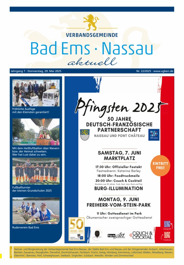 Bad Ems-Nassau aktuell Ausgabe Nassau Titelblatt 22/2025