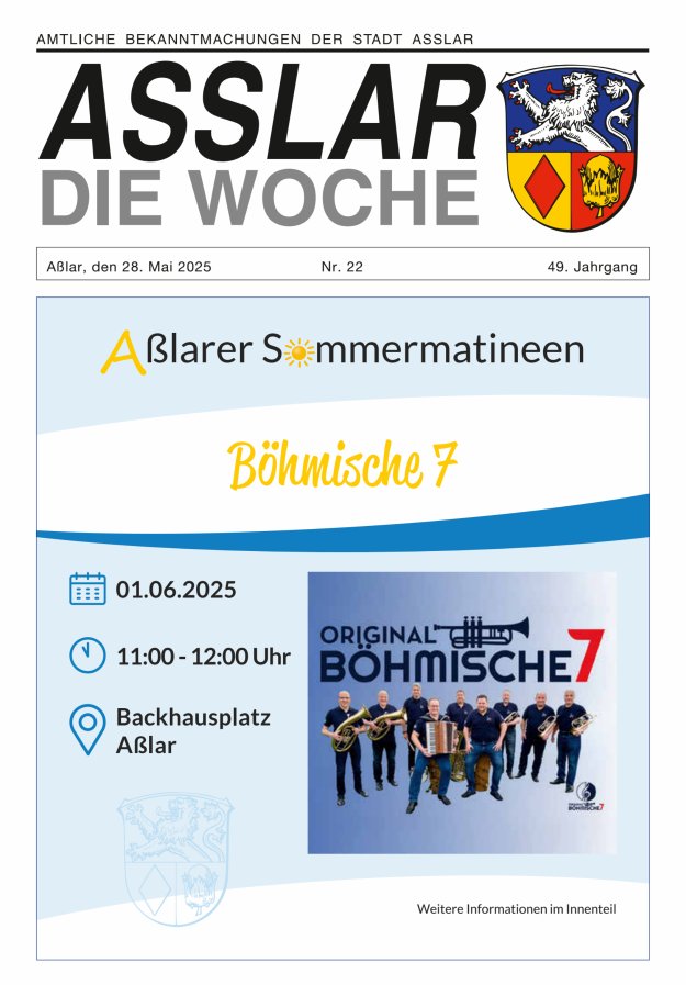 Asslar - Die Woche Titelblatt 22/2025