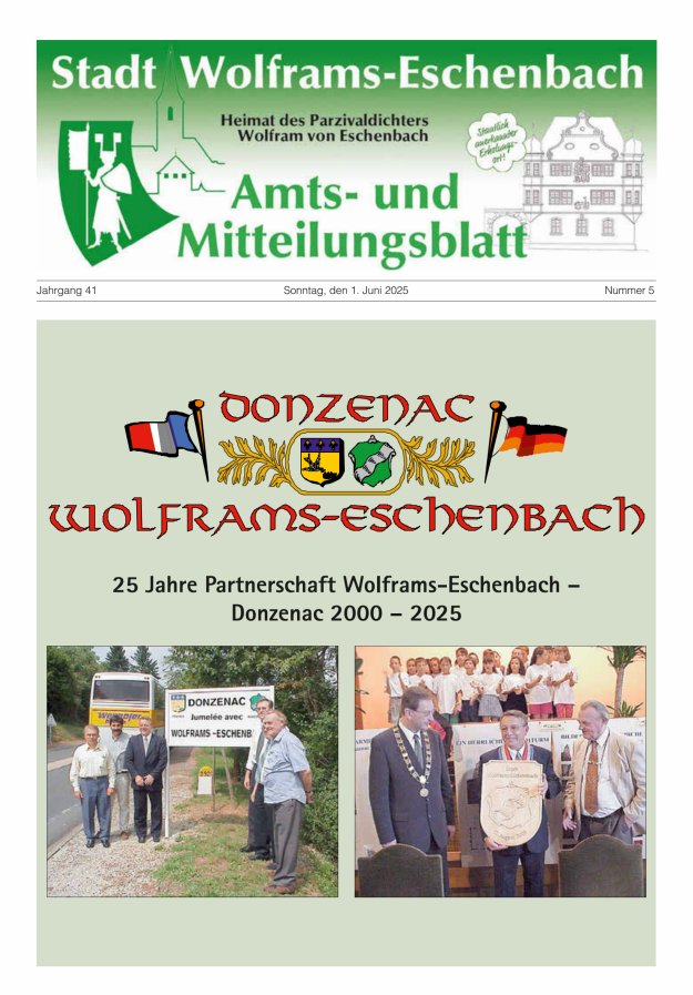 Amts- und Mitteilungsblatt Stadt Wolframs-Eschenbach Titelblatt 05/2025