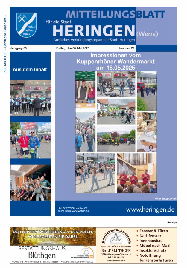 Mitteilungsblatt Heringen Titelblatt 22/2025