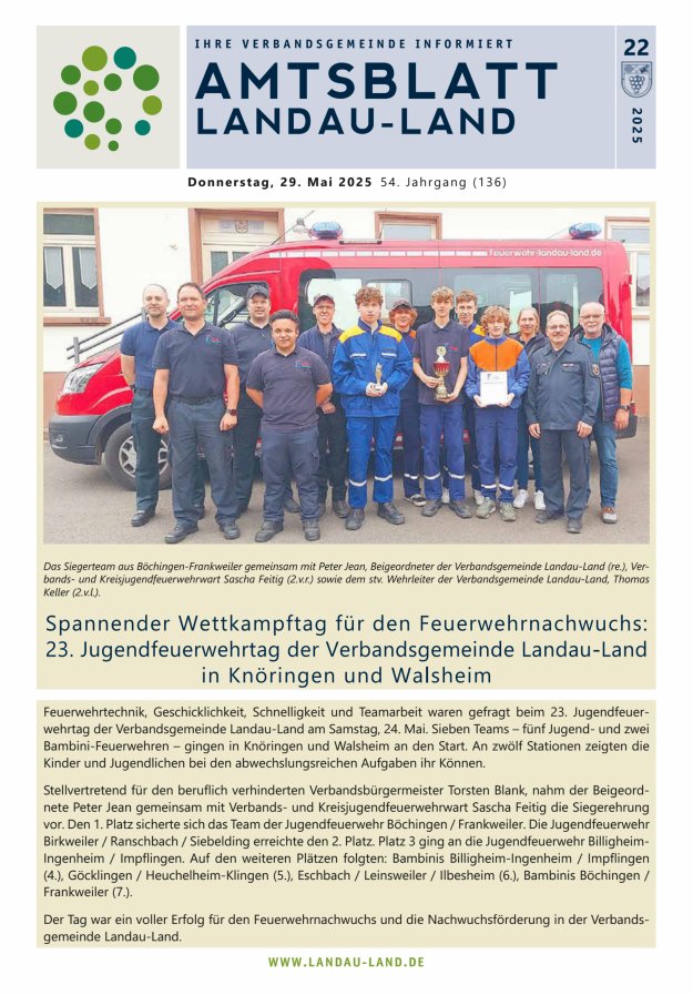 Amtsblatt VG Landau-Land Titelblatt 22/2025