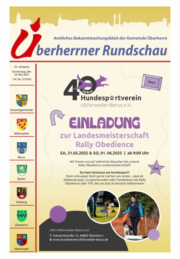 Überherrner Rundschau Titelblatt 22/2025