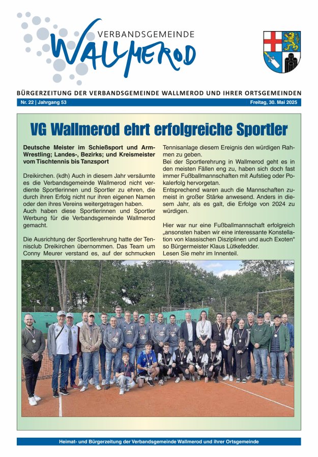 Wir über uns - Verbandsgemeinde Wallmerod Titelblatt 22/2025