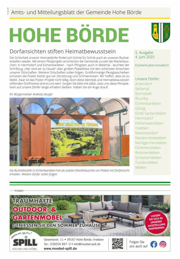 Amts- und Mitteilungsblatt der Gemeinde Hohe Börde Titelblatt 05/2025