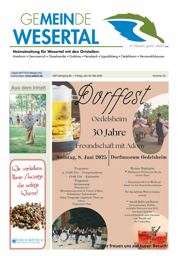 Wesertal Titelblatt 22/2025