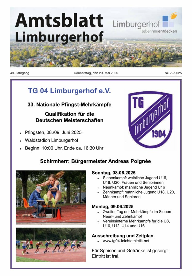 Amtsblatt Limburgerhof Titelblatt 22/2025