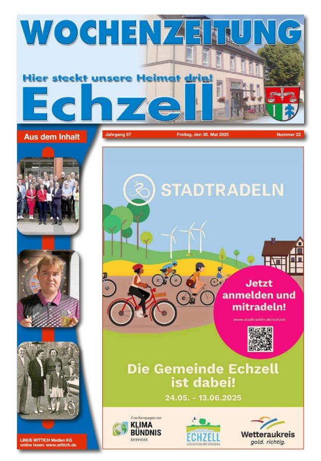 Wochenzeitung für die Gemeinde Echzell Titelblatt 22/2025