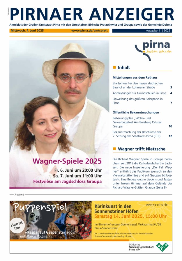Pirnaer Anzeiger Titelblatt 11/2025