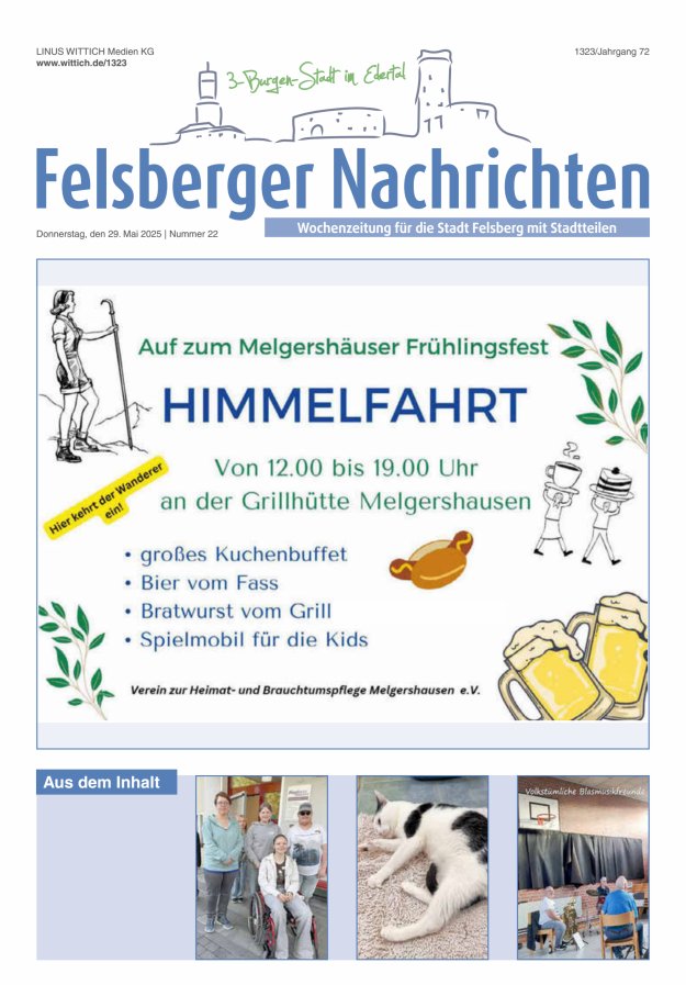 Felsberger Nachrichten Titelblatt 22/2025