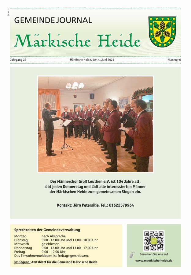 Gemeindejournal Märkische Heide – Amtsblatt für die Gemeinde Märkische Heide Titelblatt 06/2025