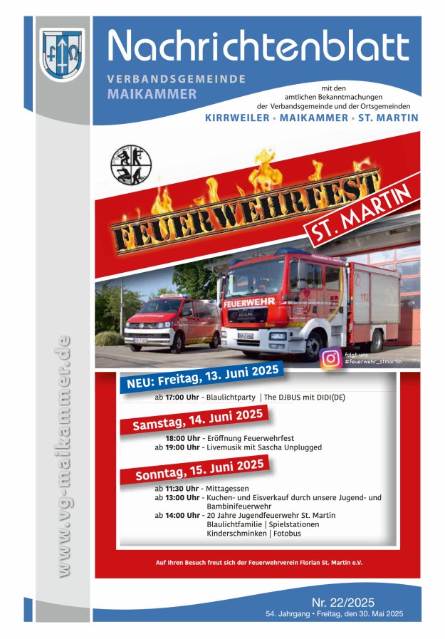 Nachrichtenblatt VG Maikammer Titelblatt 22/2025