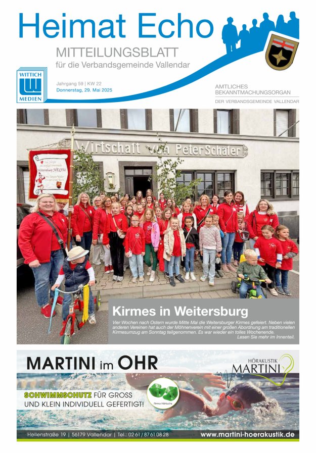 Heimat-Echo - Heimat- und Bürgerzeitung Verbandsgemeinde Vallendar Titelblatt 22/2025