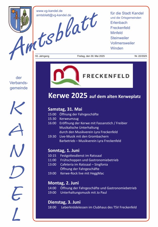 Amtsblatt VG Kandel Titelblatt 22/2025