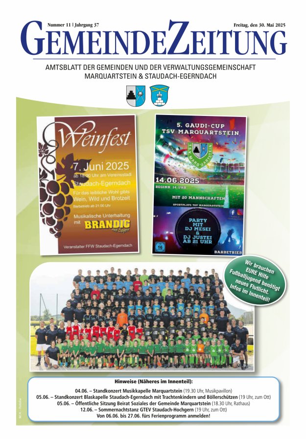 Marquartsteiner und Staudach-Egerndacher Nachrichten Titelblatt 11/2025