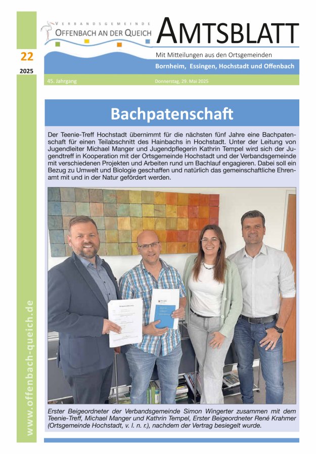 Amtsblatt VG Offenbach an der Queich Titelblatt 22/2025