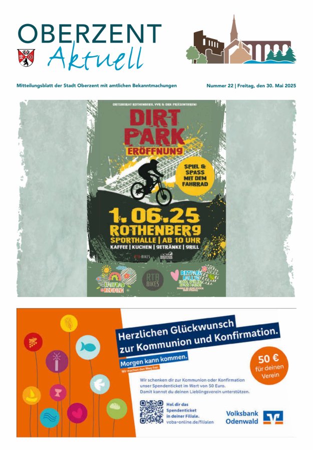 Oberzent aktuell Titelblatt 22/2025