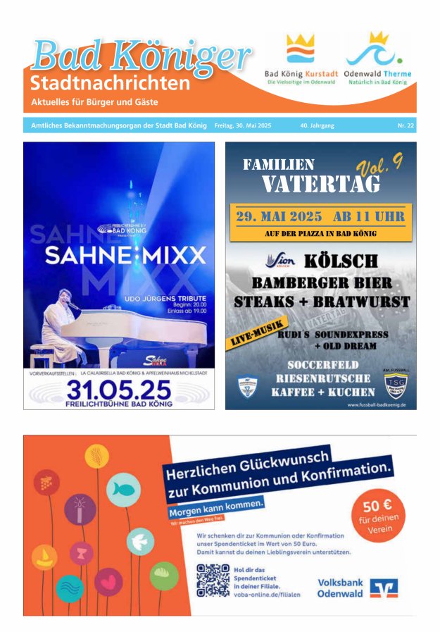 Bad Königer Stadtnachrichten und Badeblatt Titelblatt 22/2025