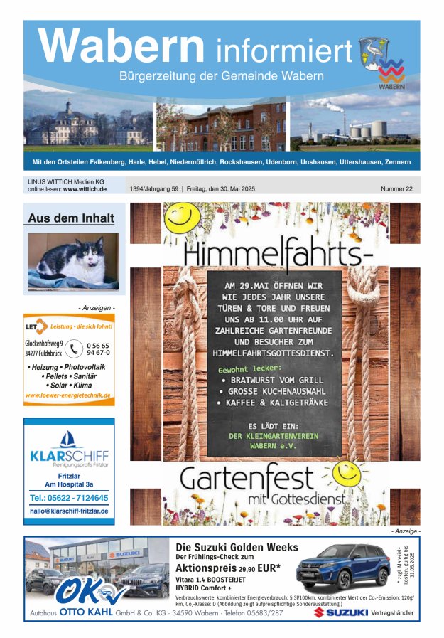 Wabern informiert Titelblatt 22/2025