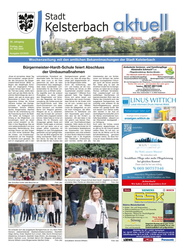 Kelsterbach aktuell Titelblatt 22/2025