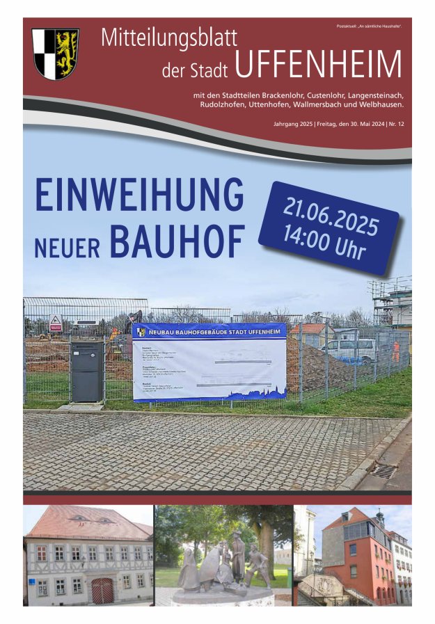 Mitteilungsblatt der Stadt Uffenheim Titelblatt 12/2025
