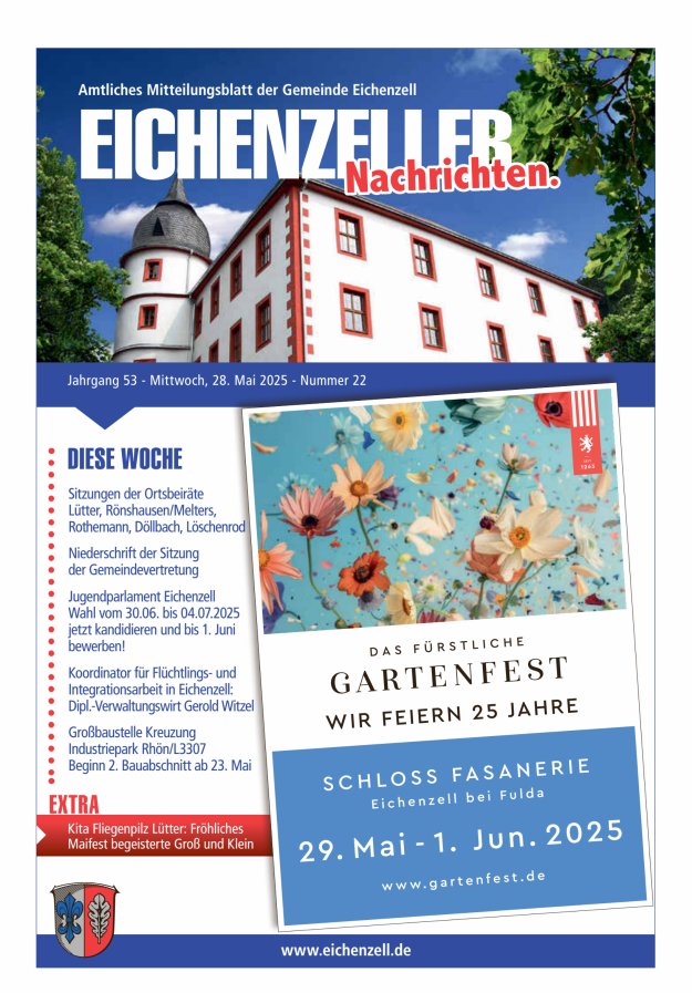 Amtliches Mitteilungsblatt der Gemeinde Eichenzell Titelblatt 22/2025